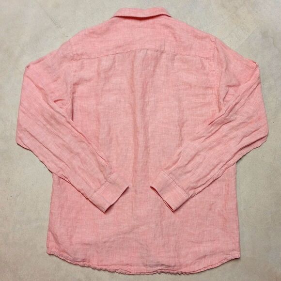 Tommy Bahama Size Large 100% Linen Men’s Shirt Long Sleeve Salmon Peach - Picture 4 of 7